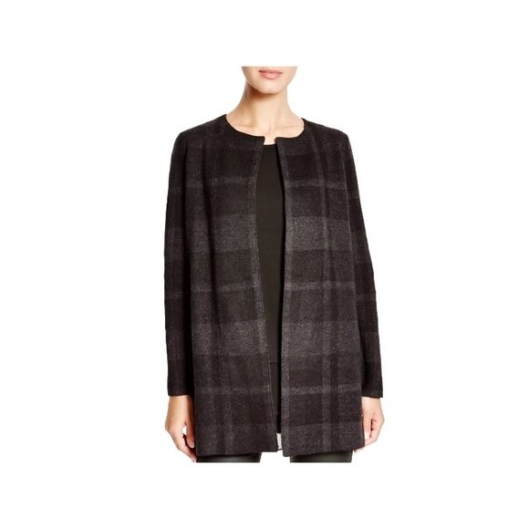 eileen fisher alpaca plaid coat